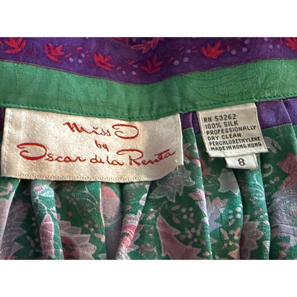 Vintage O by Oscar De la Renta Silk skirt women’s size 8 - Picture 11 of 12
